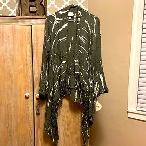 Hi lo fringe cardi